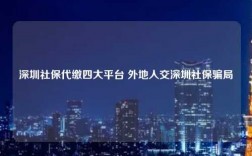 深圳社保代缴四大平台 外地人交深圳社保骗局